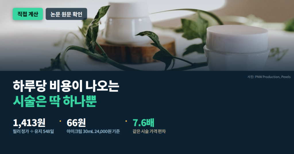 다크서클 시술 하루당 비용 계산