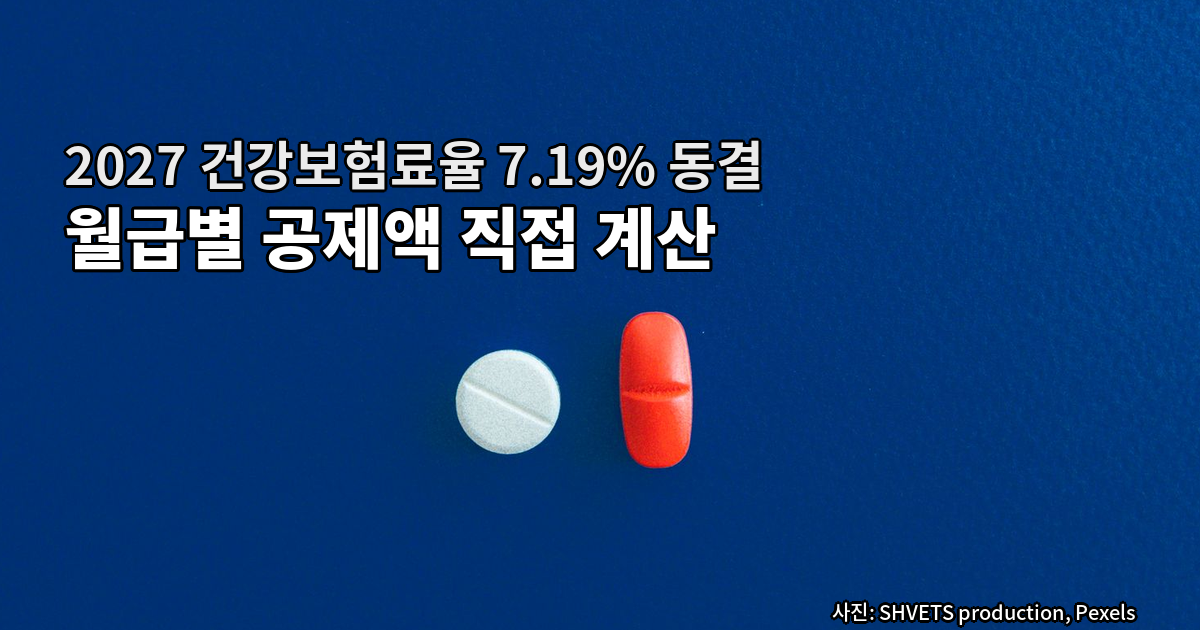 2027 건강보험료율 7.19% 동결 월급별 공제액 직접 계산